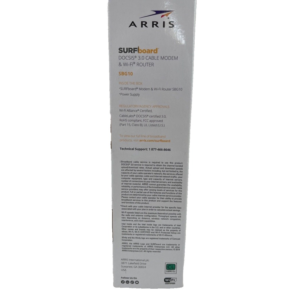 Arris‎ Surfboard SBG10 DOCSIS 30 Cable Modem WiFi Router SBG10 - Picture 2 of 5